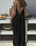 ☀️Women's Solid Color Backless Cami Dress