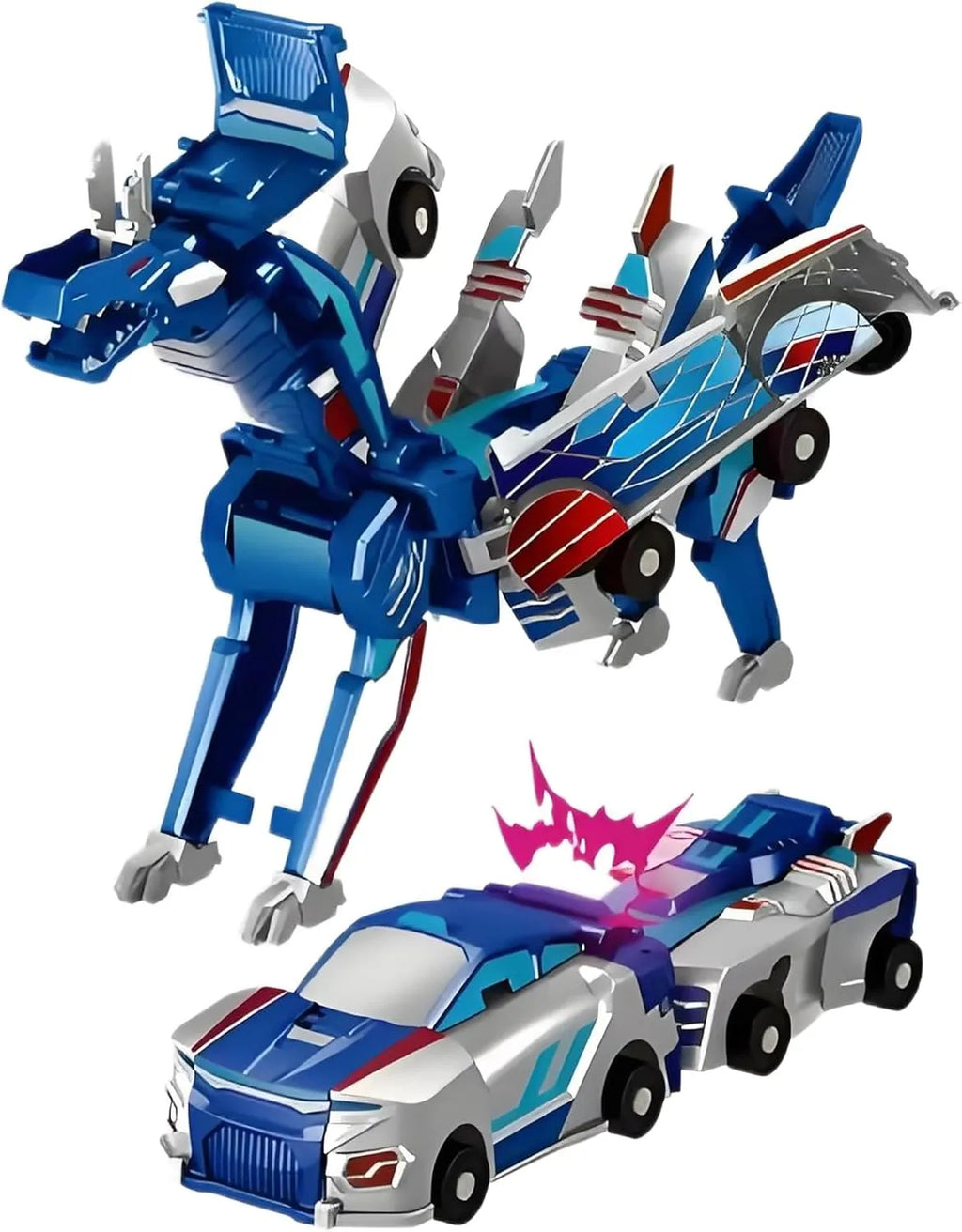 🎉Last Day 80% OFF⏰️Transforming Dinosaur Toys, 2 in 1 Magnetic Cars Collision Transform into Dino Toys