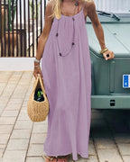 ☀️Women's Solid Color Backless Cami Dress